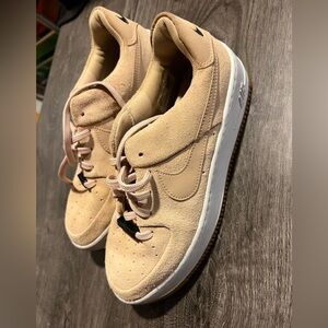 Nike Women's Beige Suede Sneakers
